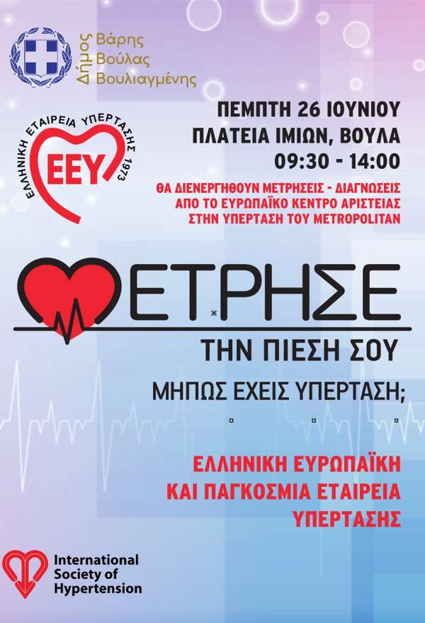 δωρεάν μετρήσεις αρτηριακής πίεσης