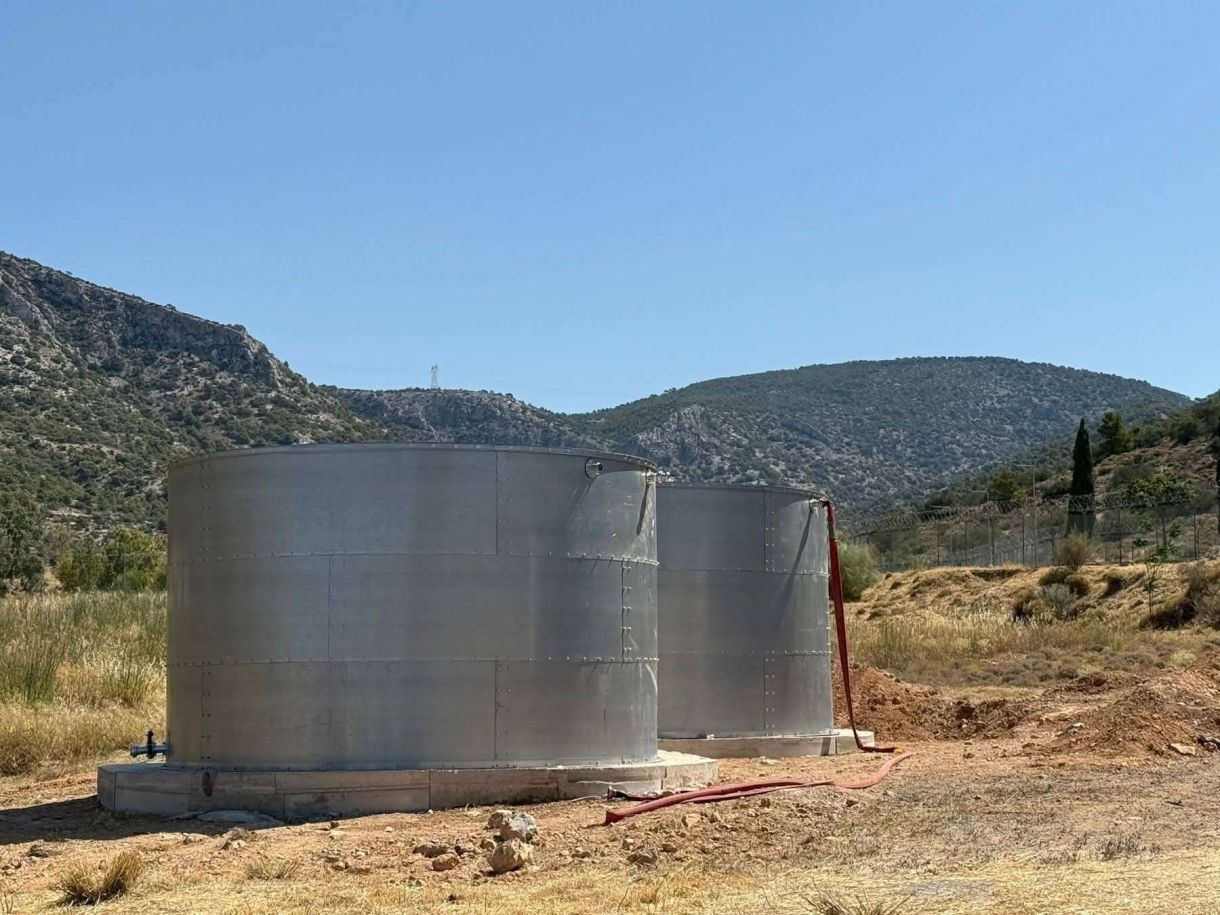 ΦΩΤΙΑ 3 νέες δεξαμενές νερού, χωρητικότητας 50.000 λίτρων η καθεμία, στον Υμηττό