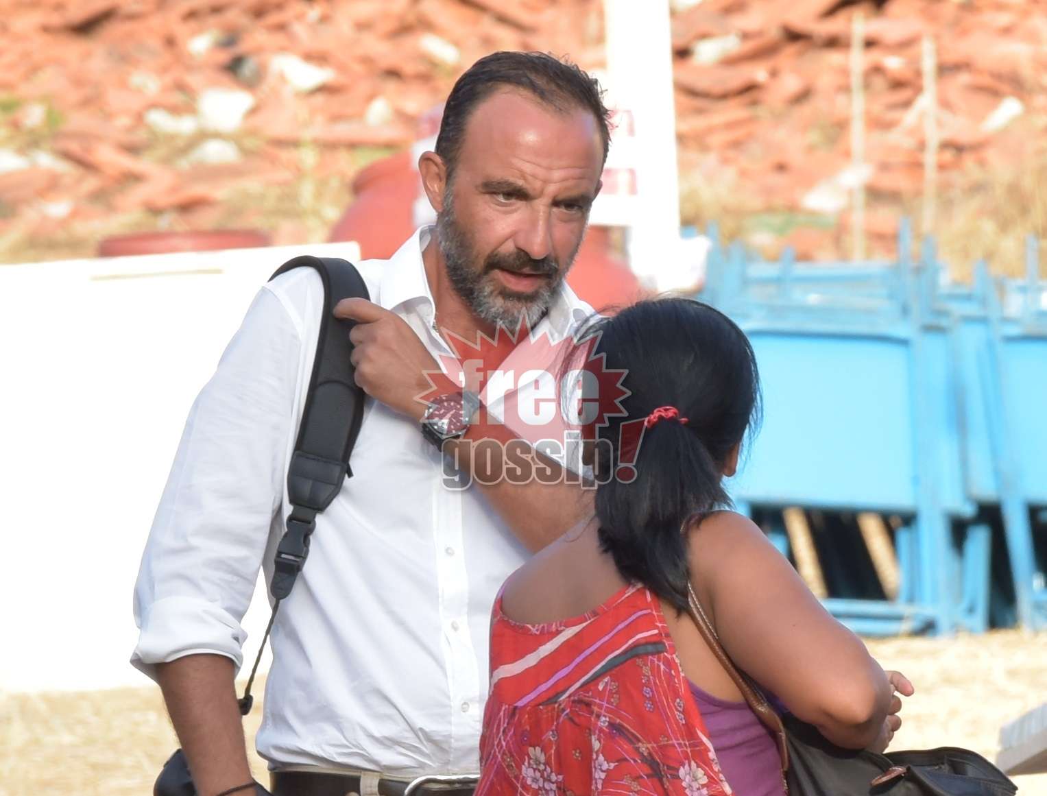 Nikos Aliagas in Stamna! Saint Agatha (His daughter’s name)